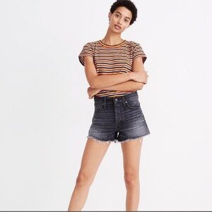 Madewell Relaxed Black Denim Shorts